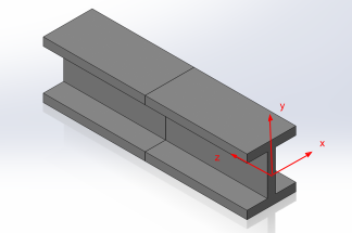 CAD geometry of the joined I-beam structure from the MEEN 368 project report